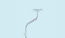 Telescopic IV pole - metal hooks - S