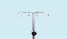 Telescopic IV pole - metal hooks