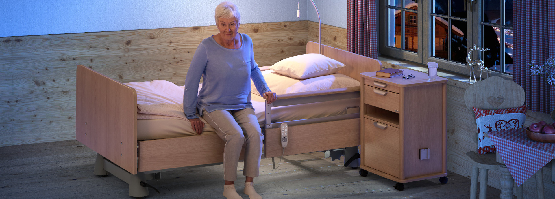 The carisma sc low nursing bed supports care at the highest level while improving the comfort and quality of life of your residents.